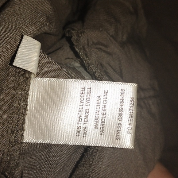 Olive Green Cloth & Stone Cropped Cargo 100% Tencel Lyocell Pull on Pants S - Picture 7 of 9